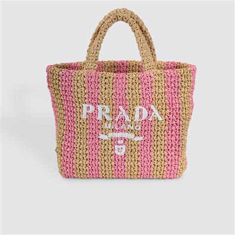 prada raffia tote bag pink|prada raffia tote small.